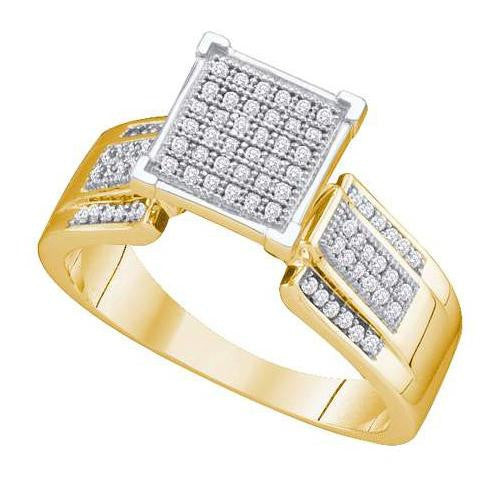 10K Yellow-gold 0.25CT DIAMOND MICRO PAVE  RING