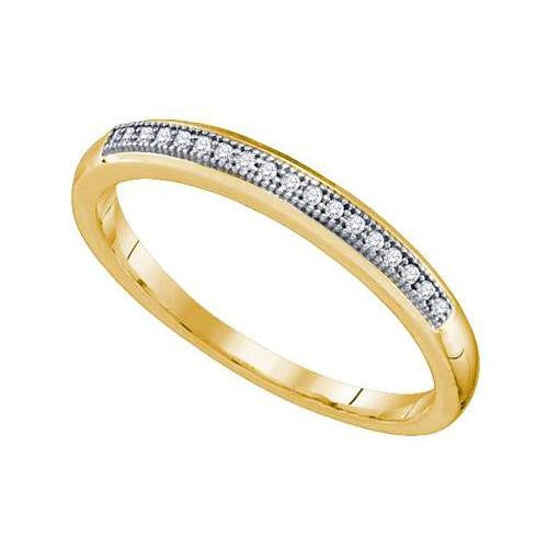 10KT Yellow Gold 0.05CTW DIAMOND MICRO PAVE BAND