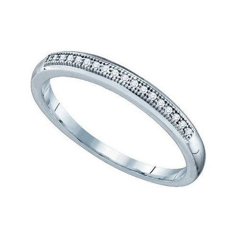 10KT White Gold 0.05CTW DIAMOND  MICRO PAVE BAND