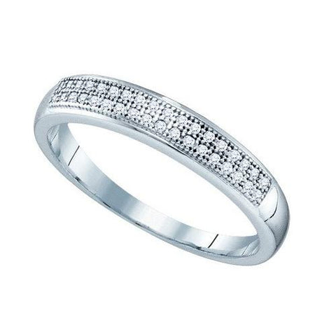 10KT White Gold 0.10CTW DIAMOND  MICRO PAVE BAND