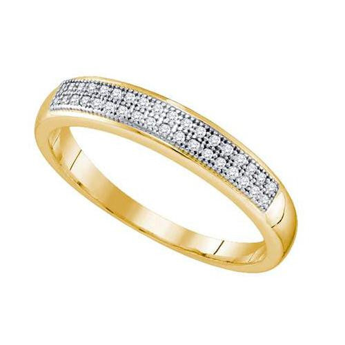 10KT Yellow Gold 0.10CTW DIAMOND MICRO PAVE BAND