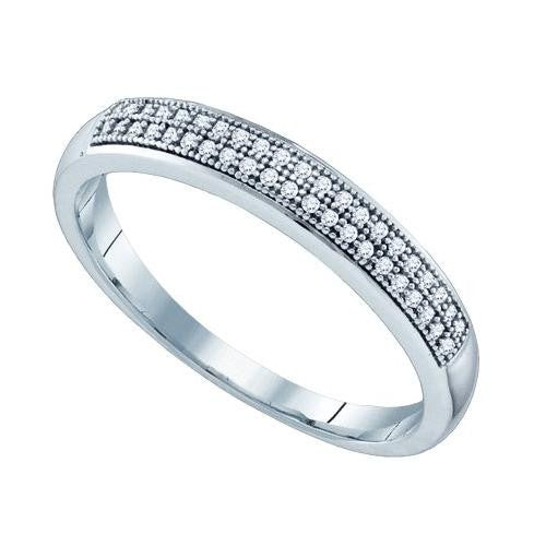 10KT White Gold 0.15CTW DIAMOND  MICRO PAVE MENS BAND