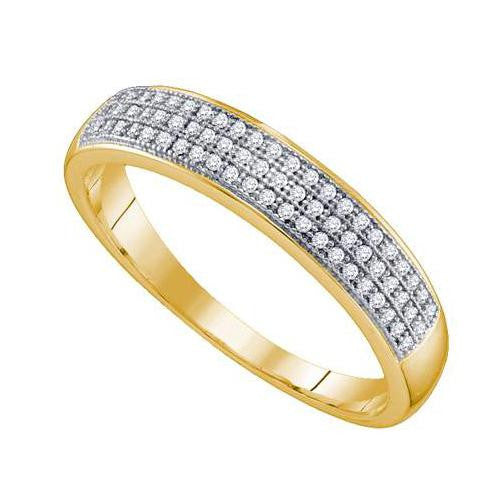 10KT Yellow Gold 0.20CTW DIAMOND MICRO PAVE MENS BAND