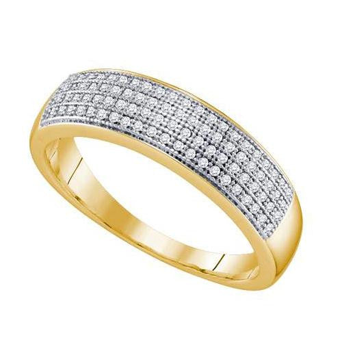 10K Yellow-gold 0.25CT DIAMOND MICRO PAVE MENS BAND