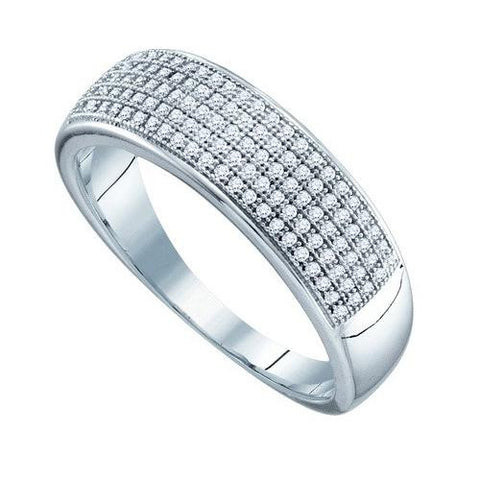 10KT White Gold 0.33CTW DIAMOND  MICRO PAVE MENS BAND