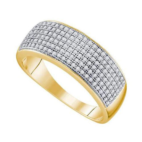 10K Yellow-gold 0.50CT DIAMOND MICRO PAVE MENS BAND