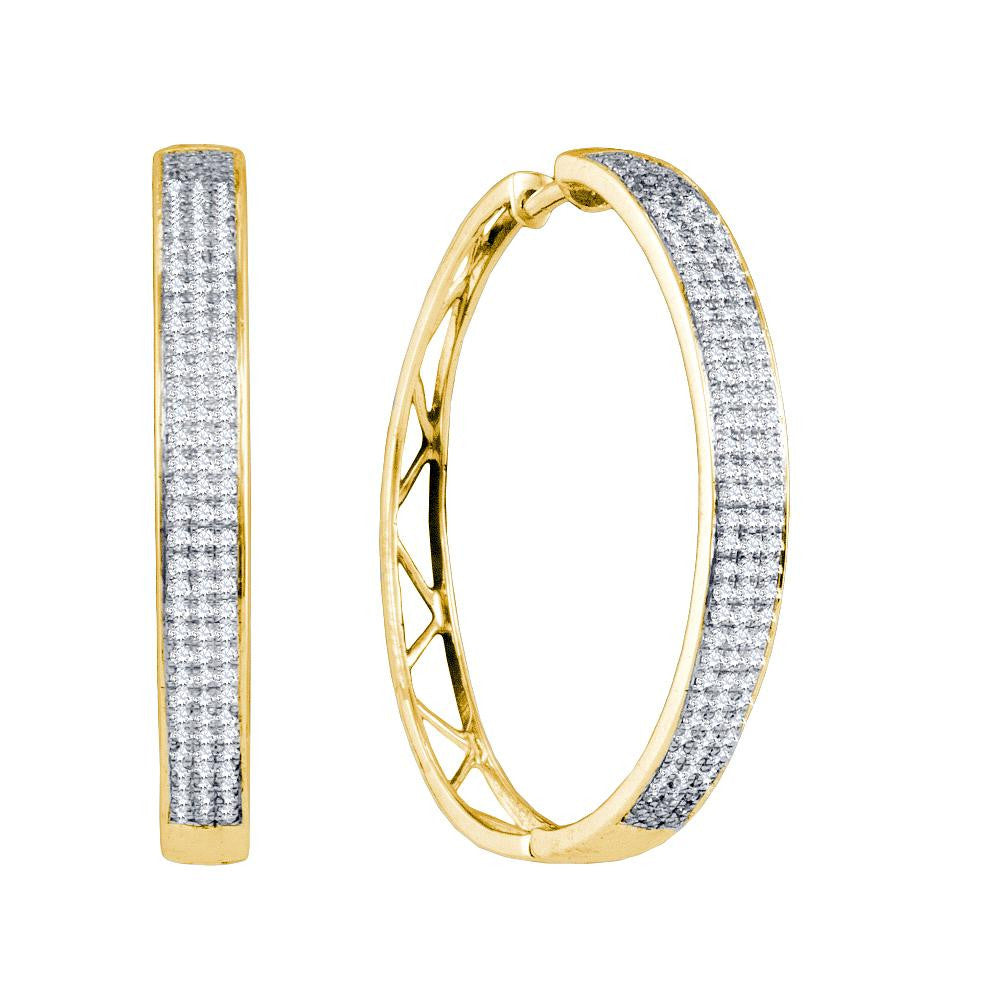 3-4CTW-Diamond MICRO-PAVE HOOPS