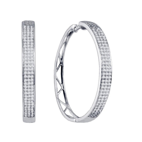 3-4CTW-Diamond MICRO-PAVE HOOPS