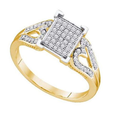 10K Yellow-gold 0.20CT DIAMOND MICRO PAVE RING