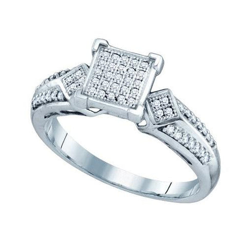 10KT White Gold 0.20CTW DIAMOND  MICRO PAVE RING