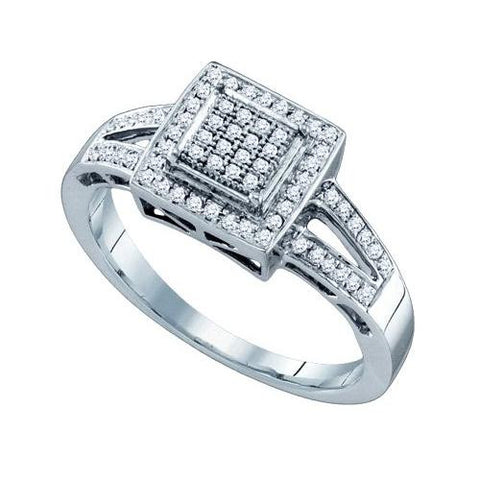 10KT White Gold 0.20CTW DIAMOND  MICRO PAVE RING