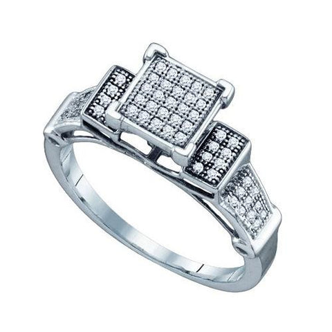 10KT White Gold 0.20CTW DIAMOND  MICRO PAVE RING