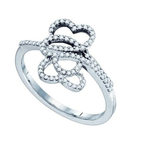 10KT White Gold 0.20CTW DIAMOND MICRO PAVE RING