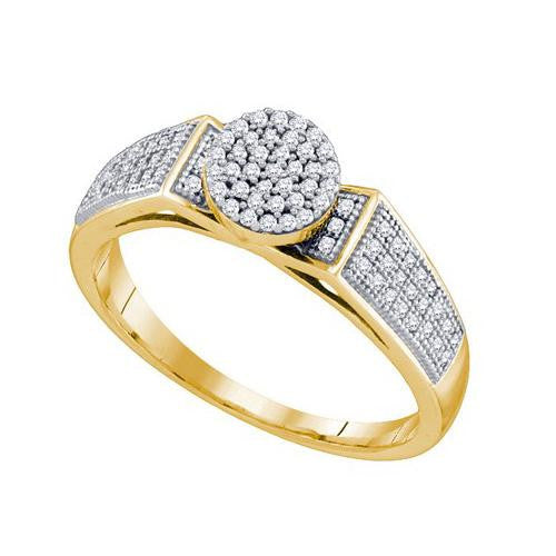 10KT Yellow Gold 0.25CTW DIAMOND MICRO PAVE RING