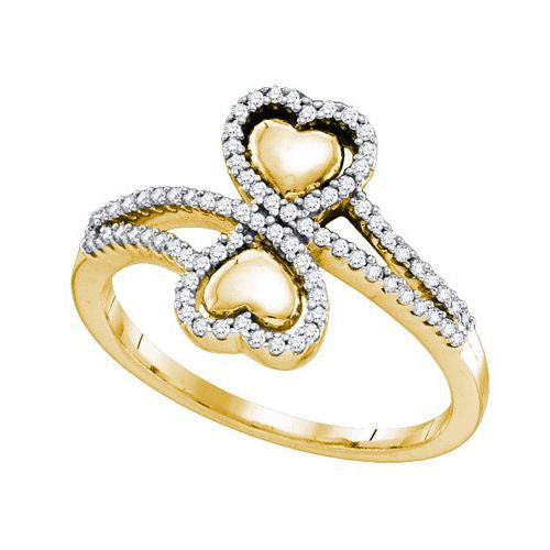 10K Yellow-gold 0.25CT DIAMOND HEART RING