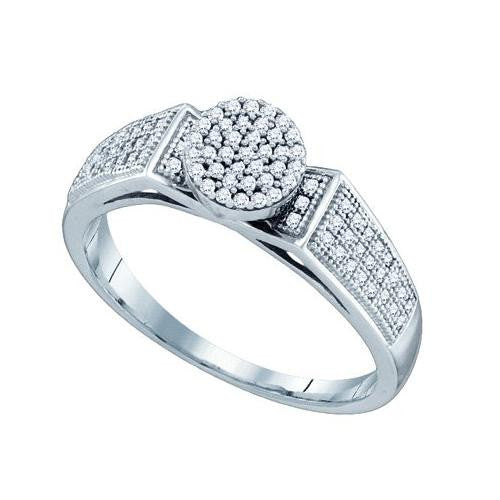 10KT White Gold 0.25CTW DIAMOND  MICRO PAVE RING