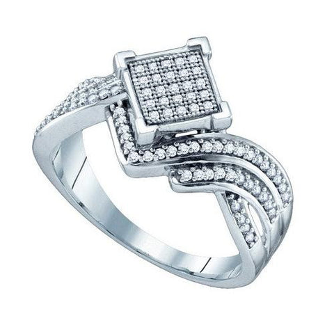 10KT White Gold 0.33CTW DIAMOND  MICRO PAVE RING