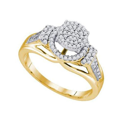 10KT Yellow Gold 0.33CTW DIAMOND MICRO PAVE RING