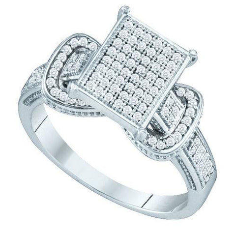 10KT White Gold 0.33CTW DIAMOND  MICRO PAVE  RING