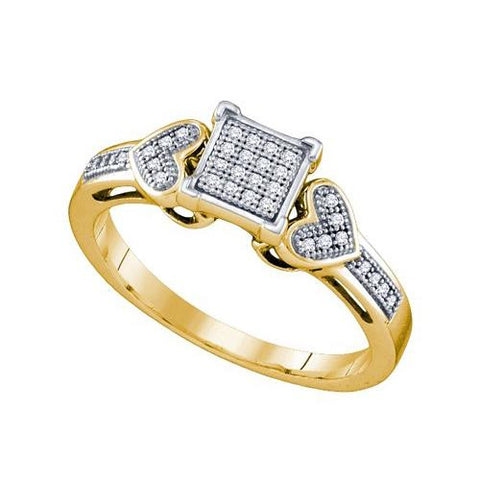 10K Yellow-gold 0.10CT DIAMOND MICRO PAVE RING