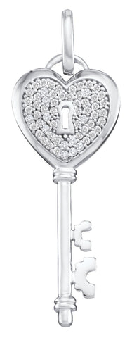 1-5CT-Diamond MICRO-PAVE KEY PENDANT