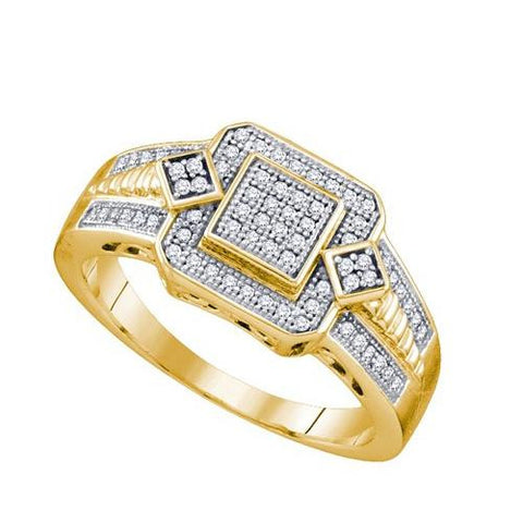 10K Yellow-gold 0.20CT DIAMOND MICRO PAVE RING