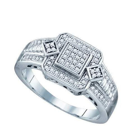 10KT White Gold 0.20CT DIAMOND MICRO PAVE RING