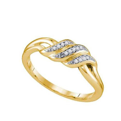 10KT Yellow Gold 0.04CTW DIAMOND MICRO PAVE BAND