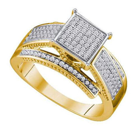 10KT Yellow Gold 0.33CTW DIAMOND MICRO PAVE RING