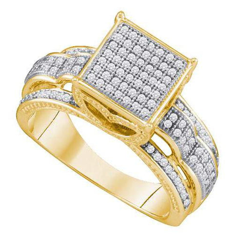 10K Yellow-gold 0.40CT DIAMOND LADIES MICRO PAVE RING