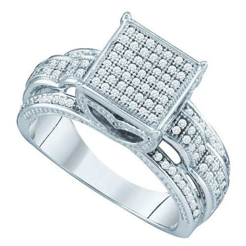 10KT White Gold 0.40CTW DIAMOND LADIES MICRO PAVE RING