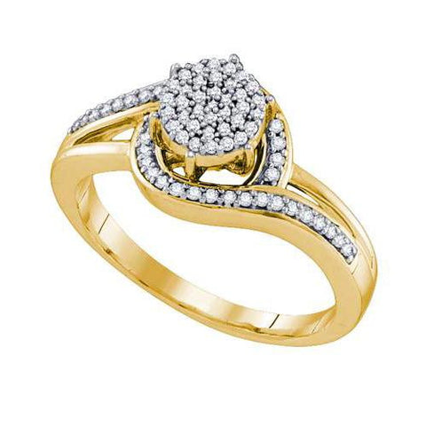 10K Yellow-gold 0.25CT DIAMOND MICRO PAVE RING