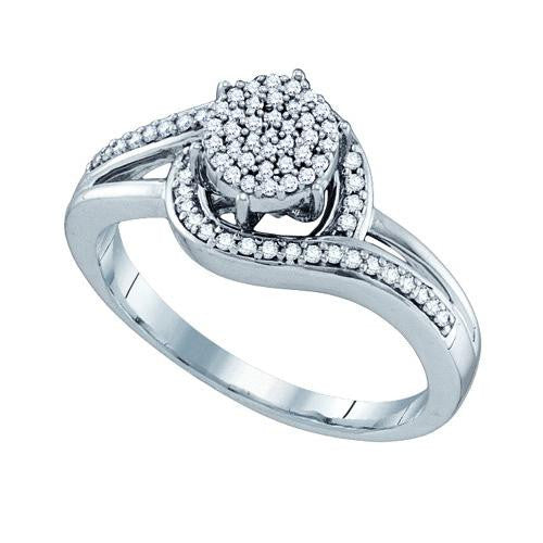 10KT White Gold 0.25CTW DIAMOND MICRO PAVE RING