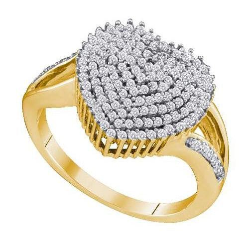 10K Yellow-gold 0.50CT DIAMOND HEART RING