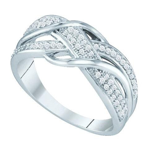 10KT White Gold 0.20CTW DIAMOND MICRO PAVE BAND