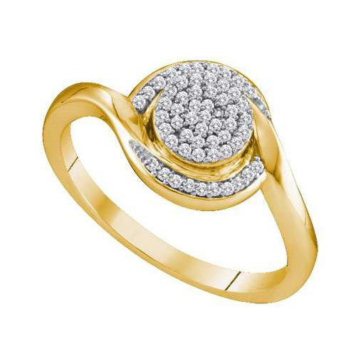 10K Yellow-gold 0.15CT DIAMOND MICRO PAVE RING