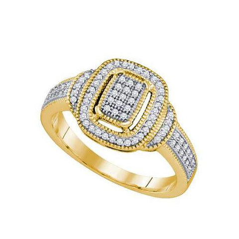 10KT Yellow Gold 0.25CTW DIAMOND MICRO PAVE RING