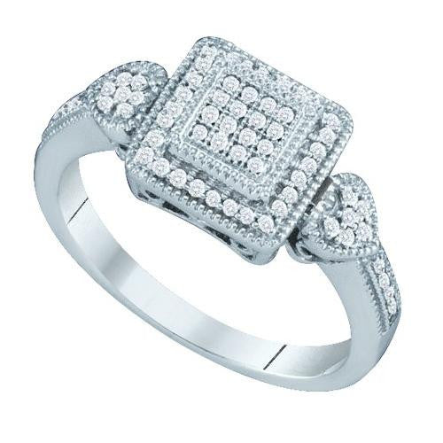 10KT White Gold 0.20CTW DIAMOND MICRO PAVE RING