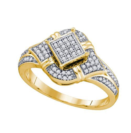 10K Yellow-gold 0.25CT DIAMOND MICRO-PAVE RING