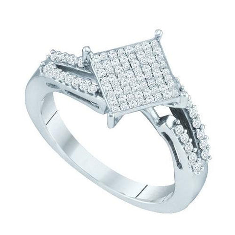 10KT White Gold 0.33CTW DIAMOND MICRO PAVE RING