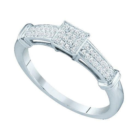 10KT White Gold 0.15CTW DIAMOND MICRO PAVE RING