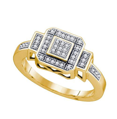 10K Yellow-gold 0.12CT DIAMOND MICRO-PAVE RING