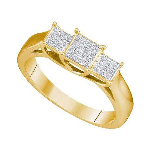 10KT Yellow Gold 0.12CTW DIAMOND MICRO PAVE RING