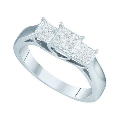 10KT White Gold 0.12CTW DIAMOND MICRO PAVE FASHION RING