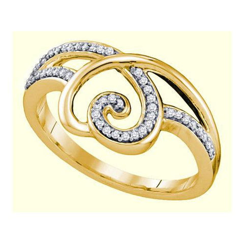 10KT Yellow Gold 0.15CTW DIAMOND HEART BAND