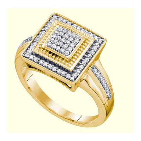 10KT Yellow Gold 0.22CTW DIAMOND MICRO-PAVE RING