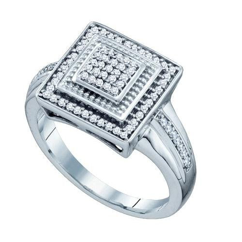 10KT White Gold 0.22CTW DIAMOND MICRO PAVE RING