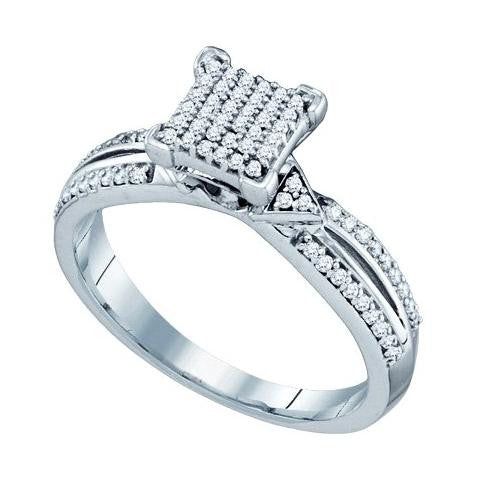 10KT White Gold 0.25CTW DIAMOND MICRO PAVE RING