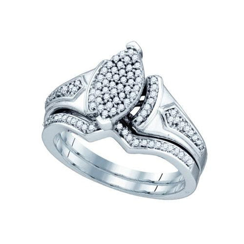 10KT White Gold 0.33CTW DIAMOND MICRO PAVE BRIDAL SET