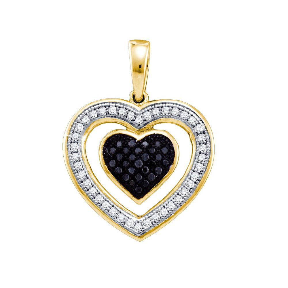 1-5CT-Diamond HEART BLACK PENDANT